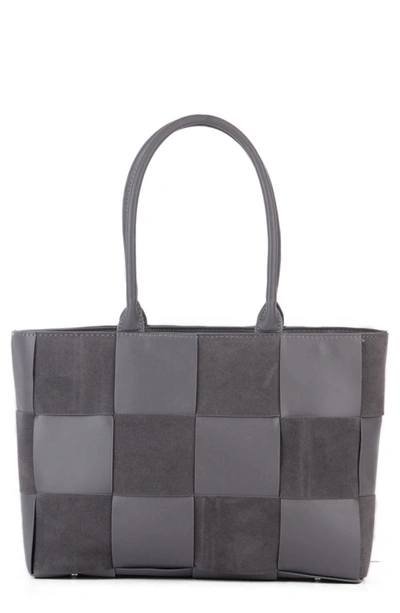 Most Wanted Usa Woven Pu Tote Bag In Grey