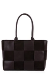 Most Wanted Usa Woven Pu Tote Bag In Coffee