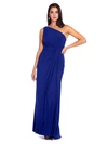 Adrianna Papell One Shoulder Gown In Royal Sapphire