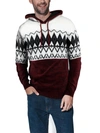 X-ray Colorblock Pattern Hooded Sweater In Jester Red