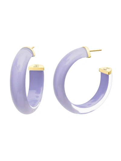 Gold & Honey Illusion Hoop Earrings In Lavender