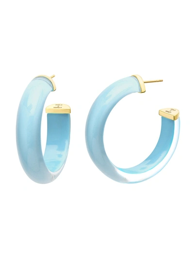 Gold & Honey Illusion Hoop Earrings In Ice Blue
