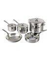 LE CREUSET 10-PIECE STAINLESS STEEL COOKWARE SET