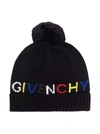 GIVENCHY GIVENCHY KIDS LOGO INTARSIA POMPOM BEANIE