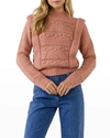 ENDLESS ROSE CHUNKY WOOL KNIT EMBELLISHED SWEATER