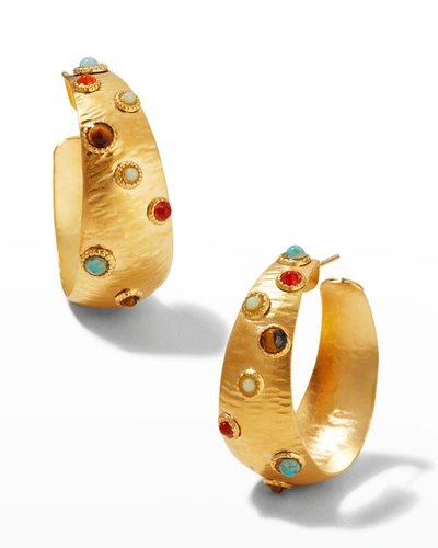 Gas Bijoux Leontia Stone Earrings In Turquoisemix