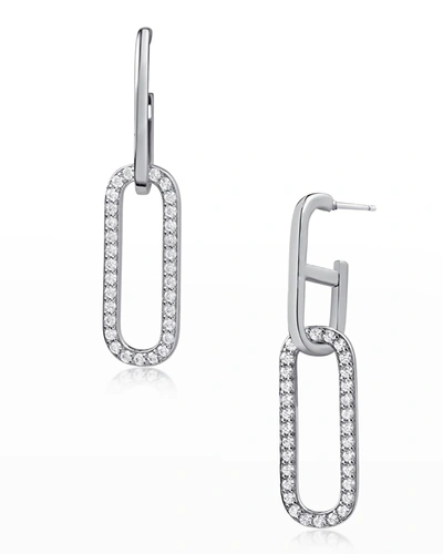 Golconda By Kenneth Jay Lane Pave Cubic Zirconia Link Drop Earrings In Clear