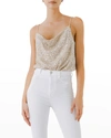 Endless Rose Sequined Cowl-neck Top In Ivory