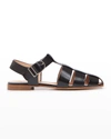 Gabriela Hearst Lynn Leather Fisherman Sandals In Black
