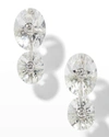 PRINCE DIMITRI JEWELRY 18K WHITE GOLD OVAL ROCK CRYSTAL QUARTZ AND ROUND DIAMOND EARRINGS