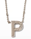 Kendra Scott Letter P Pendant Necklace In Rhod Metal