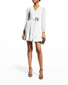 Milly Women's Liv Pleated Belted Minidress In White