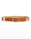 Streets Ahead Ryan Golden Leather Buckle Belt In Fh Tan Gold