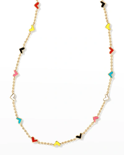 Kendra Scott Haven Heart Strand Necklace In Gold Multi Mix