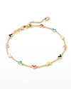 Kendra Scott 14k Gold-plated Color Heart Adjustable Link Bracelet In Multi Mix