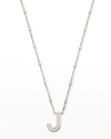 Kendra Scott Letter J Pendant Necklace In Rhod Metal