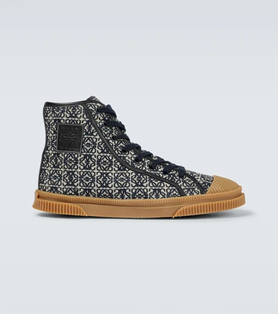 Loewe Anagram High-top Sneakers In Black