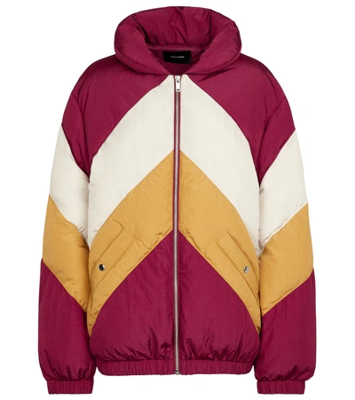 Isabel Marant Bacelia Colourblocked Puffer Jacket In Raspberry