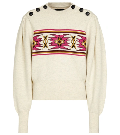 Isabel Marant Erwina Jacquard Jumper In White