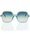 Isabel Marant Oversized Square Acetate Sunglasses In Green