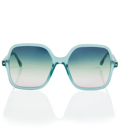 Isabel Marant Oversized Square Acetate Sunglasses In Green