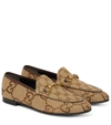 Gucci New Jordaan Jumbo Gg Marmont Loafers In Brown