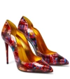 Christian Louboutin Hot Chick Graphic Logo Red Sole Pumps In Multi/lin Yellow