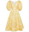 Zimmermann Postcard Belted Floral-print Linen And Silk-blend Midi Dress In Yellow Tonal Floral