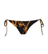 GANNI PRINTED SELF-TIE BIKINI BOTTOMS