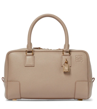 Loewe Amazona Leather Top Handle Bag In Sand