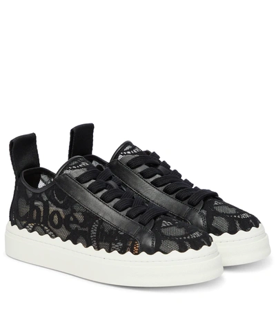 Chloé Lauren Lace Sneakers In Black