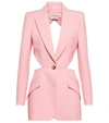 Alexander Mcqueen Single-breasted Cut-out Blazer In Ice Pink