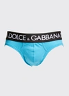 Dolce & Gabbana Men's Midi Logo Briefs In Lightblue