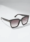 Tom Ford Selby Square Plastic Sunglasses In 52f Brown