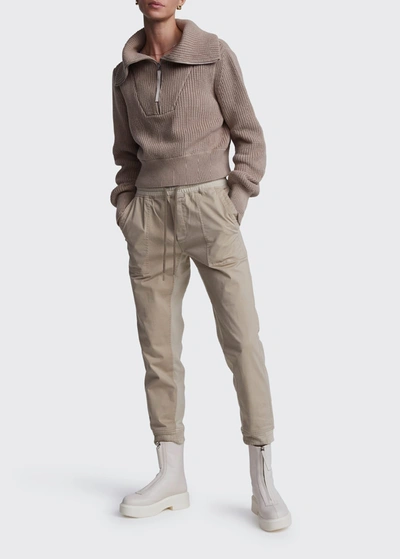 Varley Mentone Half-zip Knit Pullover In Light Taupe