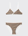 BURBERRY GIRL'S CROSBY MICRO VINTAGE CHECK BIKINI SET