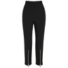 ALEXANDER MCQUEEN BLACK CROPPED CREPE TROUSERS