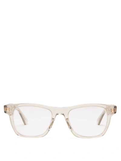 Bottega Veneta Square Acetate And Metal Glasses In Beige-beige-transparent