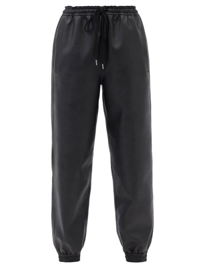 Stella Mccartney Elasticated-waist Faux-leather Trousers In Black