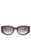 Alexander Mcqueen Graffiti Round Acetate Sunglasses In Shiny Black