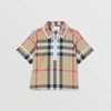 BURBERRY BURBERRY CHILDRENS EXAGGERATED CHECK COTTON ZIP-FRONT POLO SHIRT