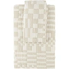 DUSEN DUSEN OFF-WHITE & BEIGE CHECK BEDDING SET, FULL/QUEEN