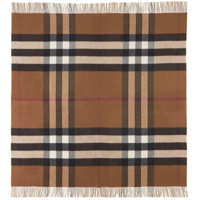 Burberry Cashmere Check Blanket (140cm X 140cm) In Beige