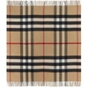 BURBERRY BEIGE CHECK CASHMERE BLANKET