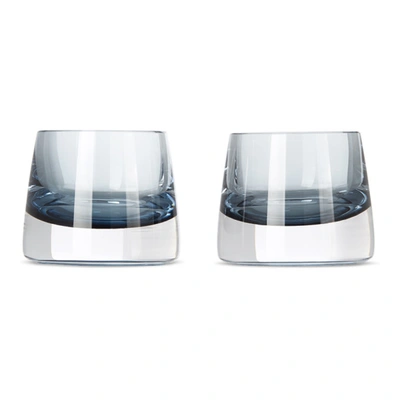 Nude Glass Blue Small Joy Candle Holder Set