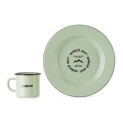 Afield Out Ssense Exclusive Green Enamel Plate & Mug Set In Mint