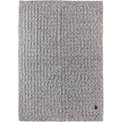Jil Sander Ssense Exclusive White & Black Chunky Mouline Textured Blanket In 060 Open Grey