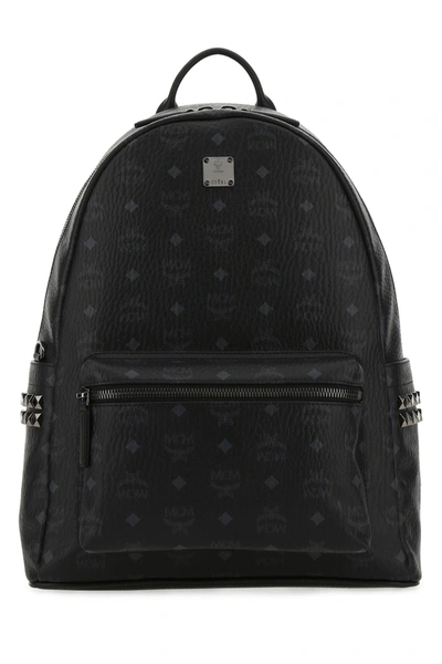 Mcm Stark Monogram Studded Backpack In Black