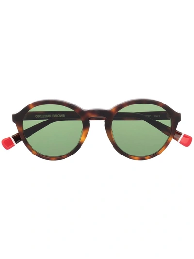 Orlebar Brown Round Frame Tortoiseshell Sunglasses In Brown