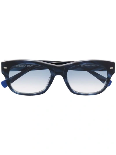 Orlebar Brown Nerano Marbled Sunglasses In Blue